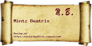 Mintz Beatrix névjegykártya